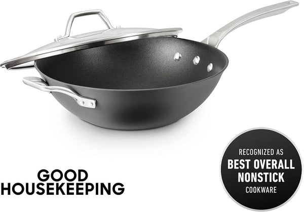 Calphalon Signature Hard-Anodized Nonstick Wok, 12", Flat-Bottom, Oven-Safe, Pfoa-Free, Black7