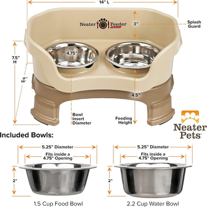 Neater Feeder Deluxe Mess-Proof Elevated Dog Bowls for Small Dogs (Up to 19 Lbs), 2 Height Adjustable (6” & 7.5”) No-Spill Raised Dog Bowl Stand, Stainless Steel Food Bowl Set, Made in USA, Cappuccino8