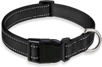 Reflective Dog Collar with Buckle Adjustable Safety Nylon Collars for Small Medium Large Dogs, Pink M | Breathable Nylon Collars for Small Medium Large Dogs, No Chafing on Walks and Outdoor Hikes, Metal D-Ring, Night Safety12