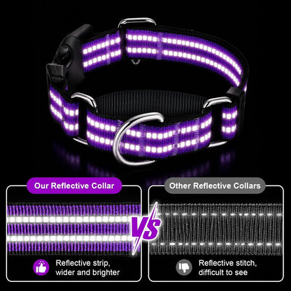Martingale Collars for Dogs, Reflective Escape Proof Training Dog Collars with Quick Release Buckle,Adjustable No Slip Nylon Dog Collar for Medium Pets3
