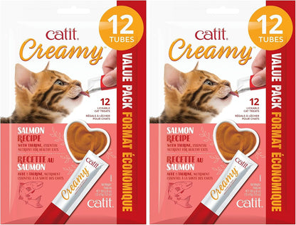 Catit Creamy Lickable Cat Treat – Hydrating and Healthy Treat for Cats of All Ages - Assortment, 72-Pack24