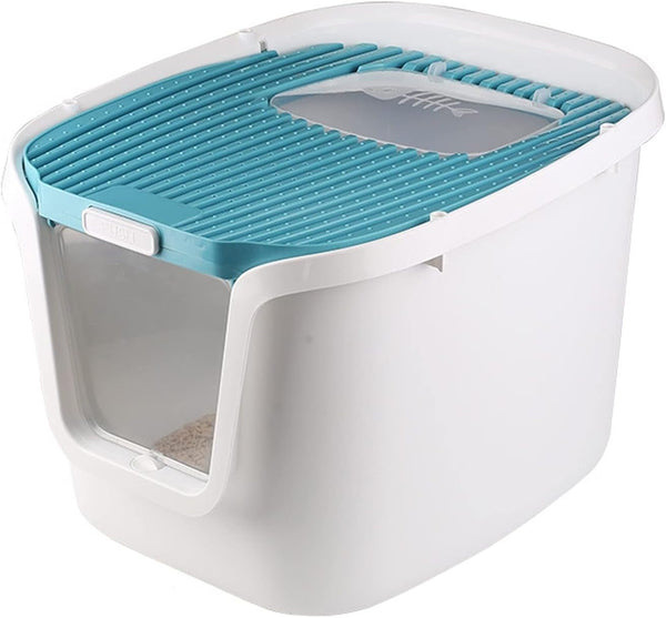 Dog Potty Training Toilet ﻿ Cat Litter Box Top Entry Type Pan with Scoop Large Anti-Splashing Closed Potty Suitable for 12.5KG(C)7