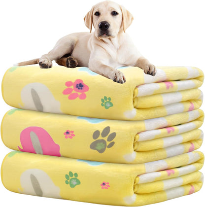 Rezutan Dog Blankets for 3 Pack Large Medium Pet Cat, Soft Fuzzy Washable Blanket, Comfort Flannel Suitable for Dogs Kennels & Beds, Sofas, Furniture, Gifts Puppy Essentials, 41 X 31 Inch, Black28