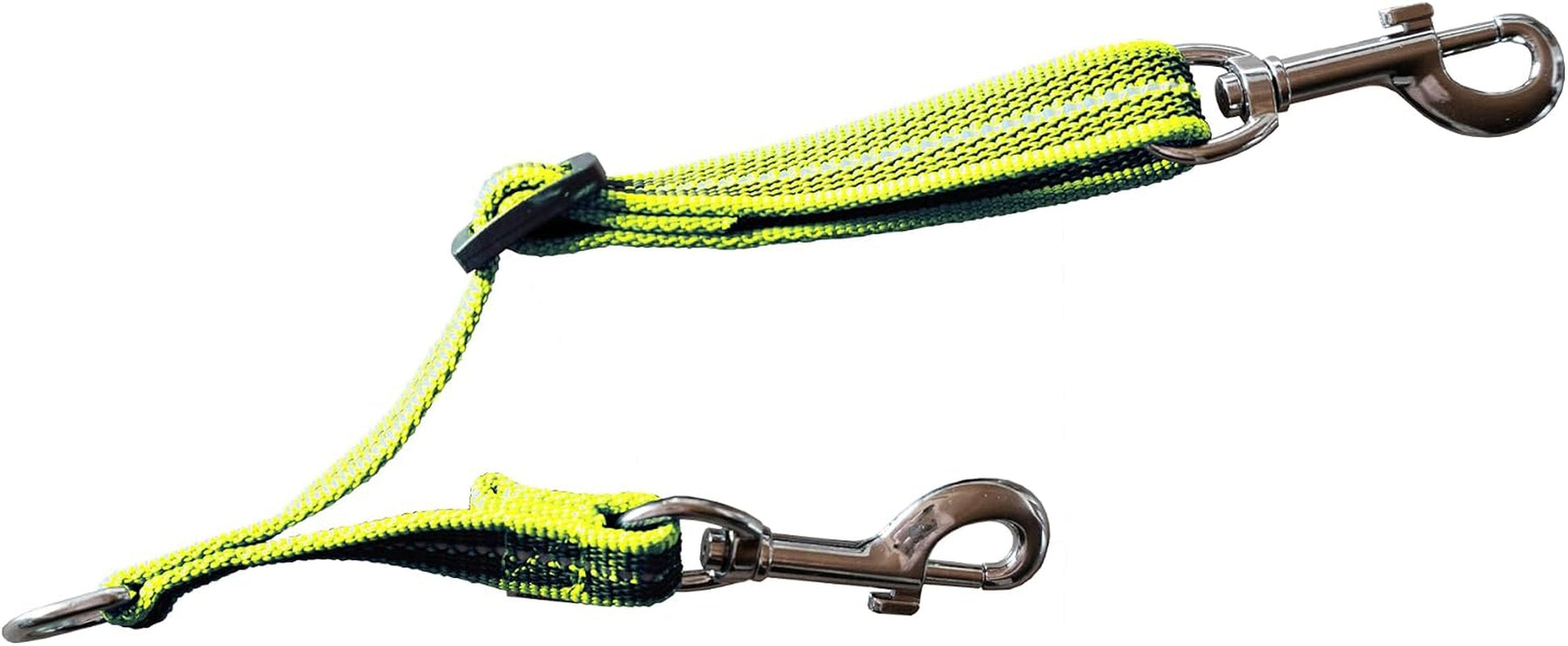herm-sprenger-adjustable-coupling-strap-reflective-nylon-2-way-dog-leash-coupler-with-nickel-plated-swivel-clip-safety-backup-strap-for-prong-flat-collars-red