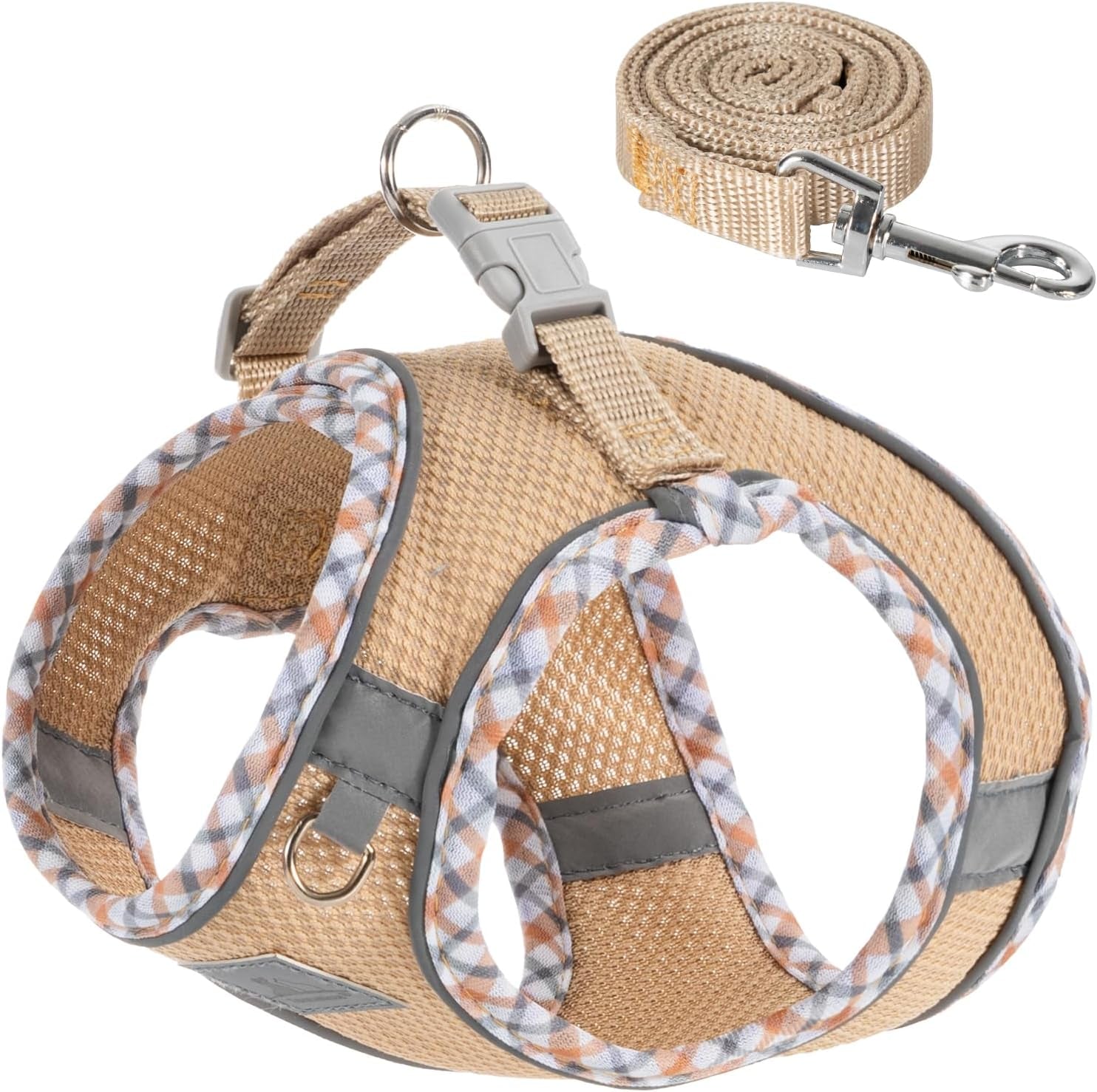 dog-harness-leash-set-no-pull-soft-breathable-small-dog-harness-adjustable-reflective-step-in-vest-for-puppy-kitten-cats