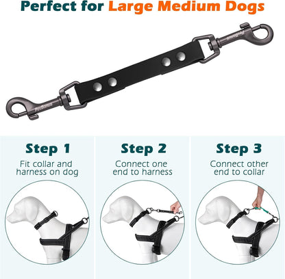 Petbonus Waterproof Dog Collar Safety Clip, Odor Proof Backup Safety Clip for Harness, Prong, Standard Collars, Heavy Duty Double Ended Clasp, Durable Dog Leash Connector for Training Walking (Black)6