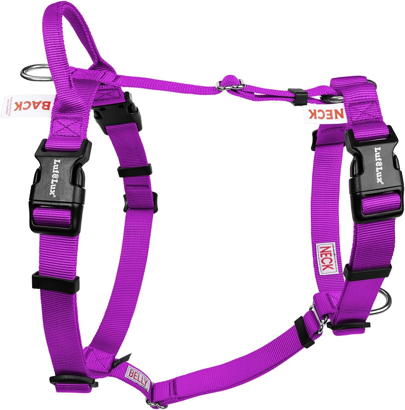 no-pull-dog-harness-small-purple-black-non-restrictive-neck-buckle-design-six-points-adjustment-lightweight-easy-walk-small-dogs-chest17-23inches