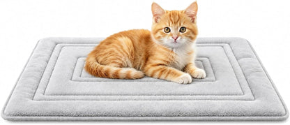 Cat Bed Mat, Memory Foam, Waterproof Non-Slip Base, 24 X 16 in | Soft Coral Fleece, Slow-Rebound Memory Foam and Full Rubber Backing; Machine Washable for Crates, Pet Beds and Floors.1