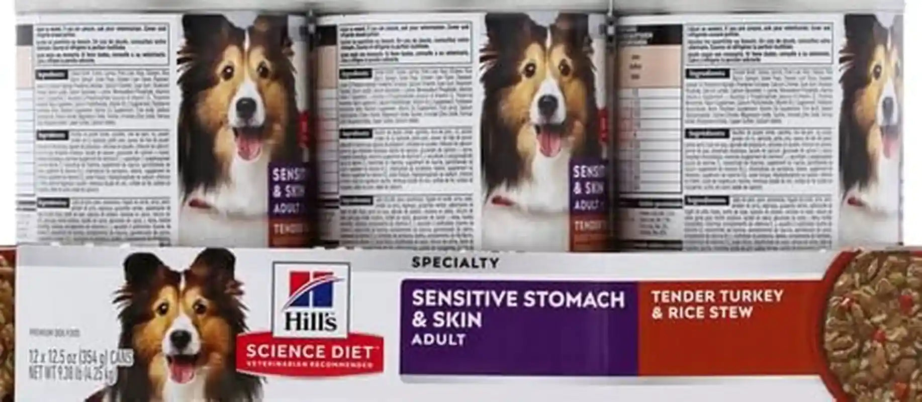 hills-science-diet-sensitive-stomach-skin-wet-dog-food-1-veterinarian-recommended-adult-formula-turkey-rice-12-5-oz-cans-12-pack