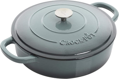 Crock-Pot Crock Pot Artisan Enameled Cast Iron Braiser W/Lid, 5 Quart, Slate Gray1