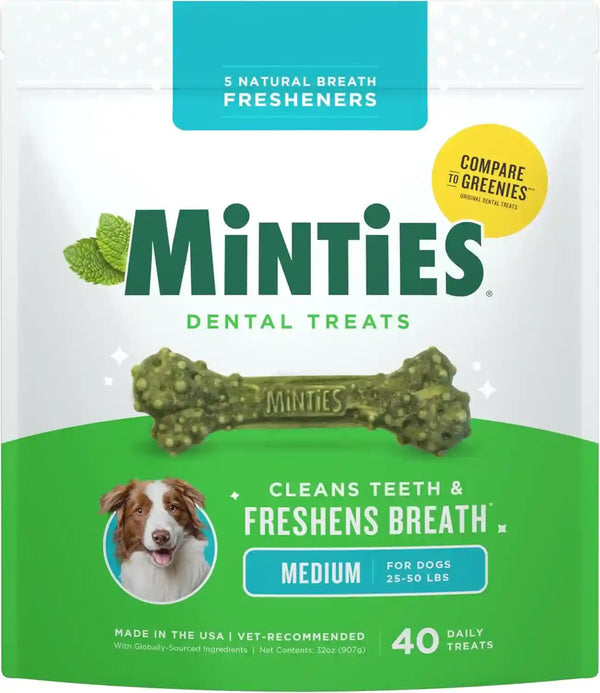 Minties Dog Dental Bone Treats, Tiny/Small Dental Dog Treats, 16 Ounces, Cleans Teeth, Fight Bad Breath, Removes Plaque and Tartar, 40 Count13