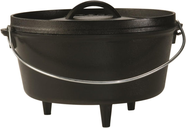 L10DCO3 Cast Iron Deep Camp Dutch Oven (5-Quart) and  3TP2 Camp Dutch Oven Tripod (43.5-Inch, Black)2