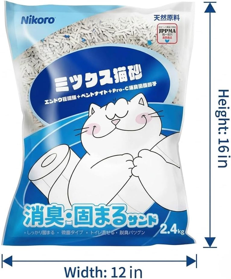 nikoro-tofu-cat-litter-strong-clumping-cat-litters-odor-control-and-unscented-ultra-absorbent-water-flushable-tofu-cat-litter-dust-free-scent-free-21-lbs5-29-lbs-4bags