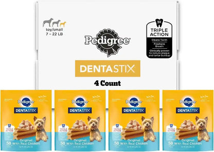 Pedigree Dentastix Small & Toy Breed Dog Dental Treats, Fresh, 102 Count | Triple Action Dental Care, Reduces Tartar, Cleans Teeth, Freshens Breath, for Dogs 7-22 Lbs, No Added Sugar/Fillers19