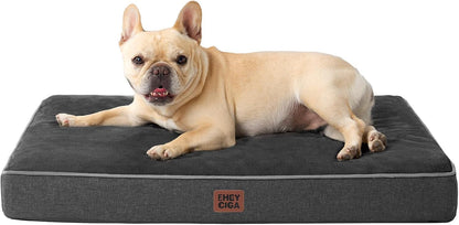 EHEYCIGA Medium Memory Foam Dog Crate Bed Washable, 30X20Inch, Grey | High Density Egg Crate Foam, Waterproof Liner, Removable Easy Clean Cover, Non-Slip Bottom, Fits Crate, Floor and Sofa28