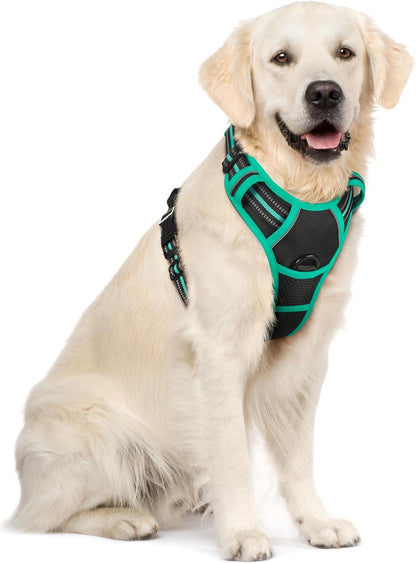 Rabbitgoo Dog Harness, No Pull for Large Dogs with 2 Leash Clips, Pet Vest | No Choke with Handle, Adjustable Soft Padded, Reflective, Easy Control for Walking, Black, Large87