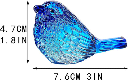 Blue Glass Bird Figurine Crystal Animal Collectible Shelf Decor | Blue Glass Bird Figurine Crystal Animal Collectible Ornament for Bird Lovers Home Shelf Desk Office Display Gift3