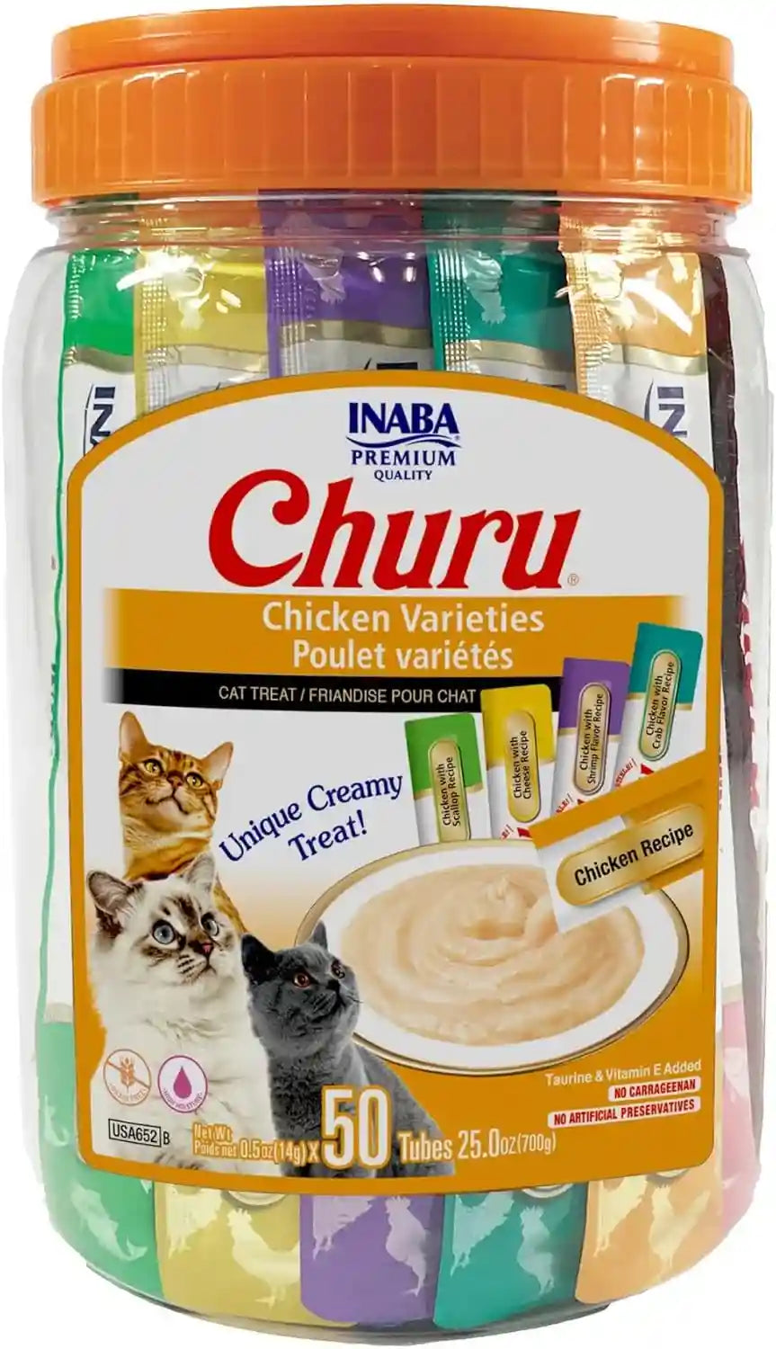 inaba-churu-cat-treats-lickable-squeezable-creamy-puree-cat-treat-with-green-tea-extract-taurine-0-5-ounces-each-tube-40-tubes-tuna-variety-box
