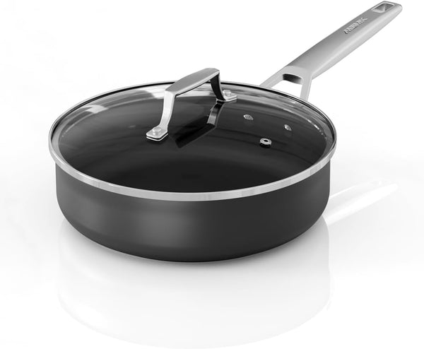 3 QT Nonstick Saute Pan with Lid, 9.5 Inch Induction Deep Frying Pan | Non Toxic, Even Heating, Easy Clean, Suitable for Gas & Electric & Induction Stove, Dishwasher & Oven Safe, Cerammic1