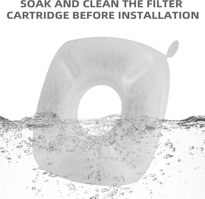 Cat Water Fountain Filter Pet Drinking Fountain Filter, Compatible with 67/95/135/85Oz Automatic Pet Dispenser, Triple Filtration Dog Fountain Filter, 4 Pack (4 Carbon Filters+4 Sponge Filters)7