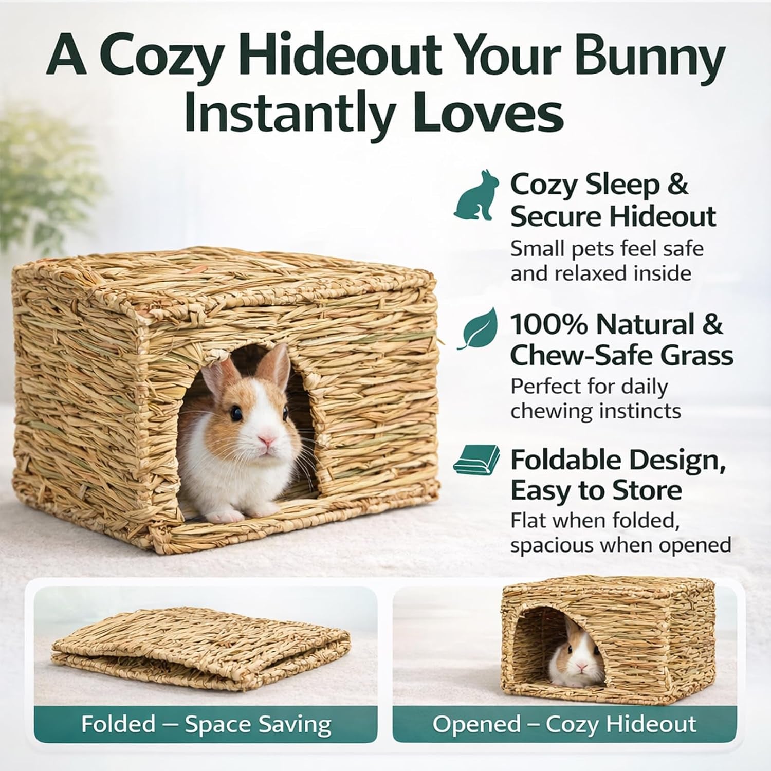 hercocci-extra-large-grass-house-for-rabbit-foldable-comfortable-house-small-animal-hut-play-hideaway-bed-hay-mat-chew-toy-for-bunny-guinea-pig-hamster-chinchilla-1-pack