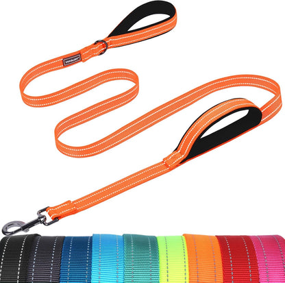 VIVAGLORY Double Handle Dog Leash Twingrip, 6Ft X 1In, Navy | Dog Leash for Collar with Traffic Handle & 2 Loop for Walking & Training, Traffic Control Reflective Heavy Duty Puppy Pet39