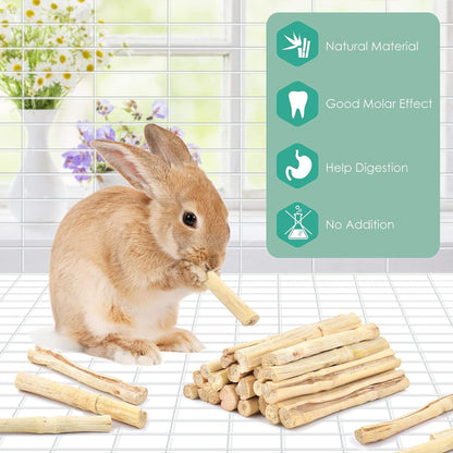 Bissap 250G/0.5Ib Sweet Bamboo Chew Sticks for Rabbits, Bunny Molar Treats Snack for Small Animals Hamster Chinchilla Guinea Pigs Rabbit Squirrel Natural Teeth Grinding Toys5
