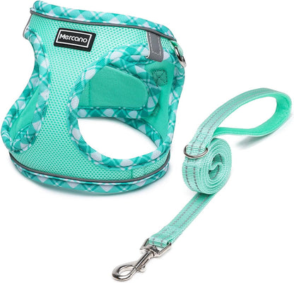 Mercano Soft Mesh Dog Harness and Leash Set, Step-In Reflective Breathable Lightweight Vest Harnesses with Safety Buckle for Small Dogs, Cats (Pink, S)11