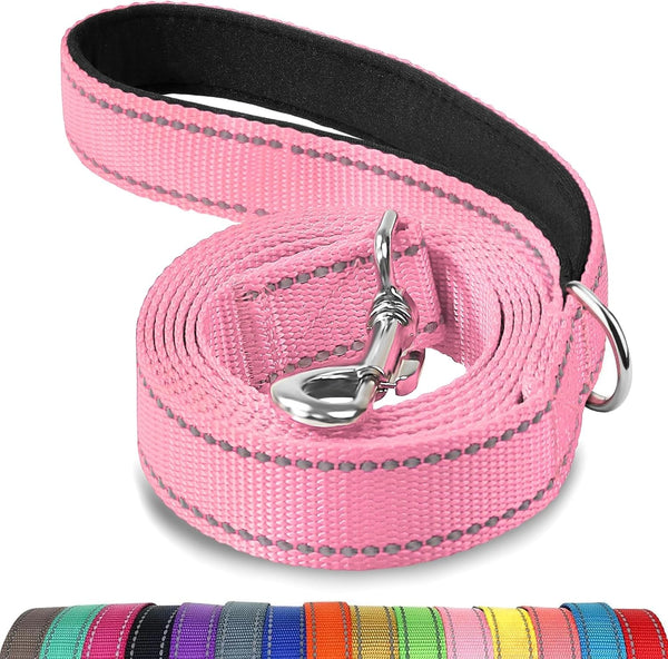 Joytale Reflective Dog Leash for Medium & Large Dogs, 6 FT X 1", Black | Heavy Duty Nylon Webbing, Padded Handle for Comfort, Visible at Night, for Walking & Training31
