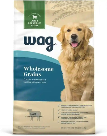 Amazon Brand - Wag Wholesome Grains Dry Dog Food with Salmon and Brown Rice, 30 Lb Bag (Pack of 1)13
