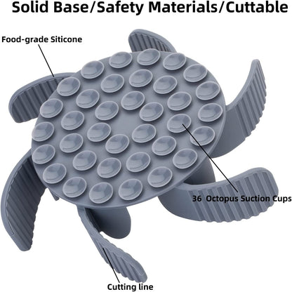 Keegud Slow Feeder Dog Bowls Insert [Octopus Suction Cups] Super Firm Slow Eating Dog Bowl [Cuttable] for Large Breed and Medium Size Dog Compatible with Regular and Elevated Dog Bowls (Turbine)3