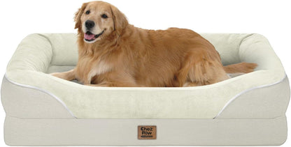 Chez Paw Waterproof Orthopedic XL Dog Bed for Large and Extra Large Dogs | Egg Crate Foam, 4-Sided Bolster Support, Waterproof Liner, Non-Slip Bottom, Machine Washable Cover, 42 X 30 Inch37
