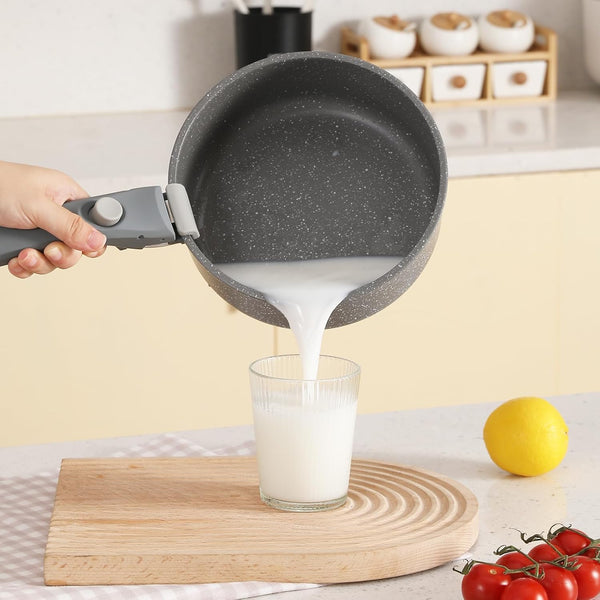 Gray Non Stick Pot and Pan Set with Removable Handle, Ceramic Cookware Set Detachable Handle, 5Pcs Induction Kitchen Camping Stackable Pots Pans, Dishwasher/Oven Safe, PTFE/PFAS/PFOA Free8