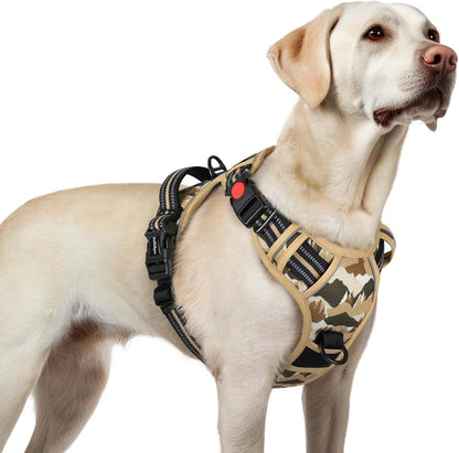 Rabbitgoo Dog Harness Medium Sized, Updated Easy on & off with 3 Buckles | No Pull No Choke, Walking with 2 Clips and Handle, Adjustable Soft Reflective, Blue, Medium69