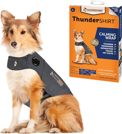 Thundershirt for Dogs Calming Anxiety Vest, Large, Heather Gray | Skin-Friendly Dog Anxiety Shirt, Helps Reduce Stress from Thunder, Fireworks & Travel1