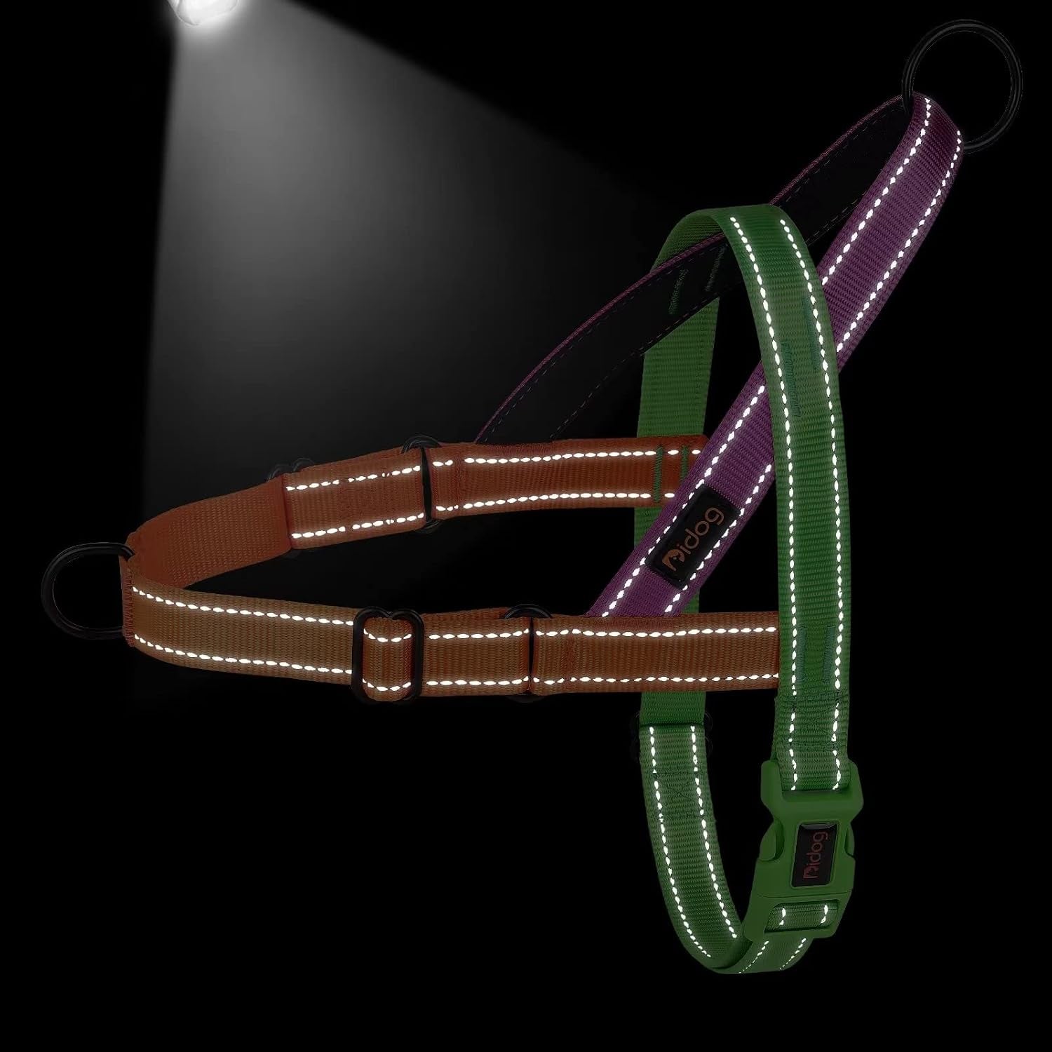 didog-no-pull-dog-harness-for-large-dogs-soft-padded-handle-green-l-quick-fit-easy-on-and-off-front-adjustable-lightweight-vest-colorful-reflective-strips-easy-for-walking-and-training