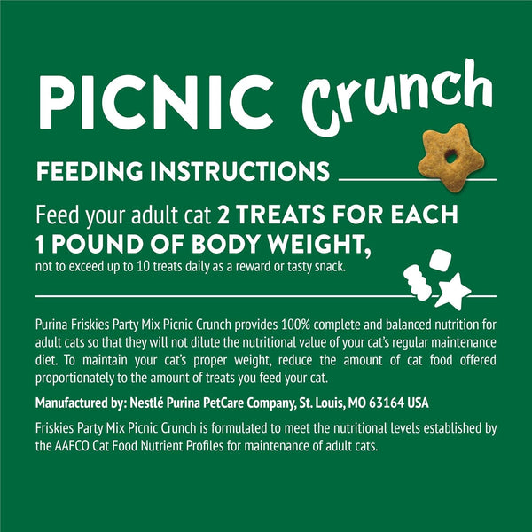 Purina Friskies Cat Treats, Party Mix Picnic Crunch - (Pack of 6) 6 Oz. Pouches10