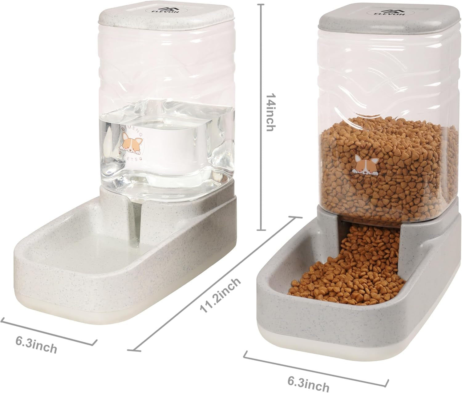 elevon-automatic-cat-feeder-gravity-food-and-water-dispenser-bowl-set-for-small-medium-dogs-animals-pet-feeder-dispenser-storage-food-3-8l-large-capacity-white-gray