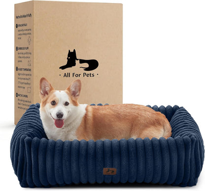 Cute Dog Bed for Small Dogs & Cats,Washable Fluffy Cat Beds for Indoor Cats, Rectangle Orthopedic Memory Foam Puppy Beds with Anti-Slip Bottom, 20 X19 X 7 Inches, Cream(20X19X6Inchs)17