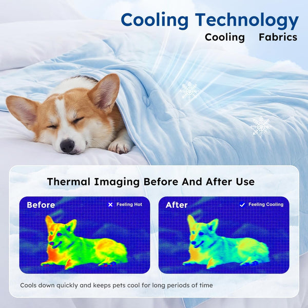 ZOMISIA Cooling Blanket for Large Dogs - Washable Dog Cooling Mat for Hot Weather, Travel Soft Pet Summer Essentials, Grey, 40"X50"3