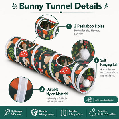 Mechpia Rabbit Toys, Large Bunny Hideout Tunnel and Tube for Rabbit Guinea Pig Chinchilla Ferret Rat2