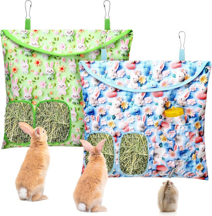 UPINS 2Pack Guinea Pig Hay Feeder Bag,Bunny Rabbit Cage Bag Hanging Holder | Guinea Pig Cage Feeder,For Bunny Rabbits,Chinchillas,Hamsters,Small Pets,And Animals10