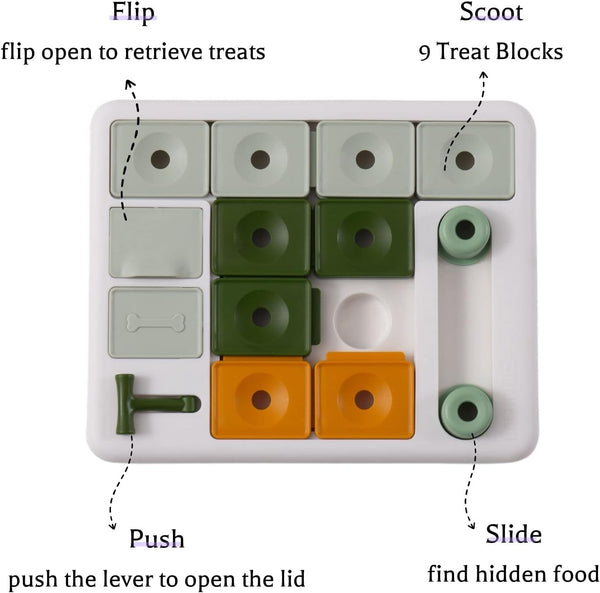 Barkwhiz Dog Puzzle Toy 3 Levels, Mental Stimulating for Boredom and Smart Dogs, Treat Puzzle for All Breeds Dog3