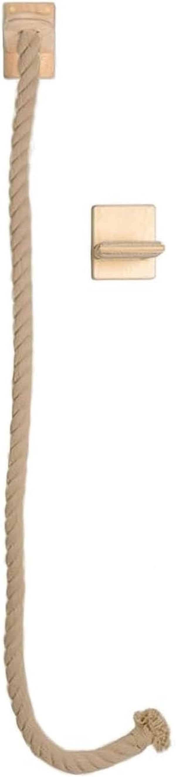 Cat Scratching Post Wall Mounted Climbing Rope Set – Double Platform, Sisal Rope, Space Saving, Easy Install, Multi-Level Cat Playground (Light Brown)7