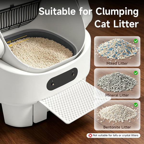 Automatic Cat Litter Box,Self Cleaning,Infrared Sensor,Display,8L Waste Bin | Spacious Interior,Ultra-Quiet,Kitten & Senior Friendly,Clumping Litter Compatible,Anti-Pinch,Tool-Free Clean,Open-Top,White6