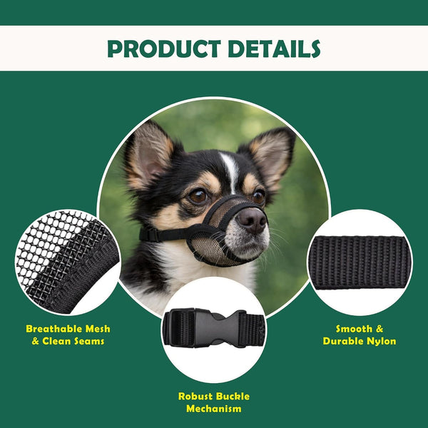 Dog Muzzle Medium Sized Dogs - Soft Muzzle for Medium Sized Dog with Air Mesh | Mussle to Stop Biting Barking and Chewing | Allows Panting and Drinking5