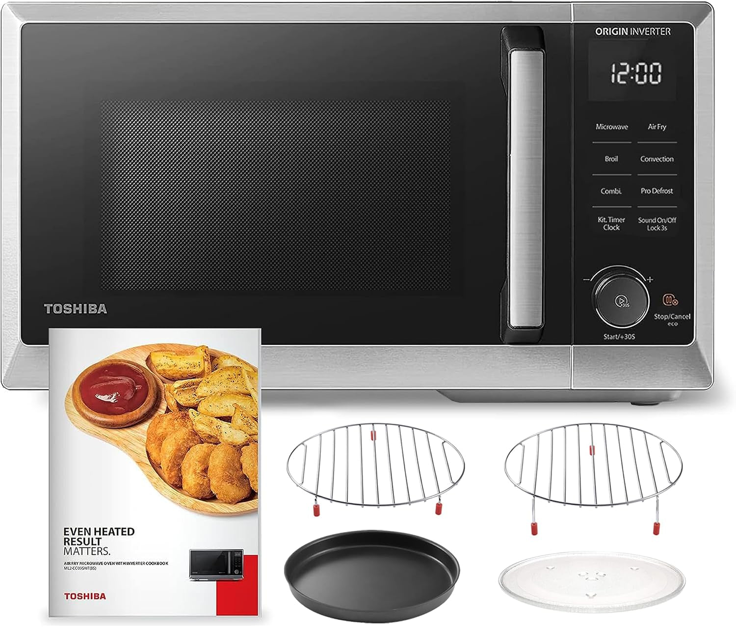 6-in-1-inverter-countertop-microwave-oven-healthy-air-fryer-combo-master-series-air-fryer-broil-convection-speedy-combi-even-defrost-sound-on-off-27-auto-menu-stainless-steel