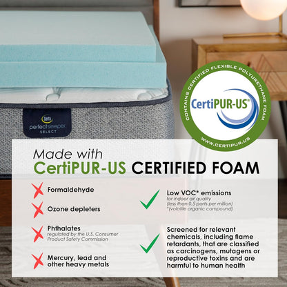 Thermagel Cooling, Pressure-Relieving Memory Foam Mattress Topper, 3 Inch, Full,Blue8