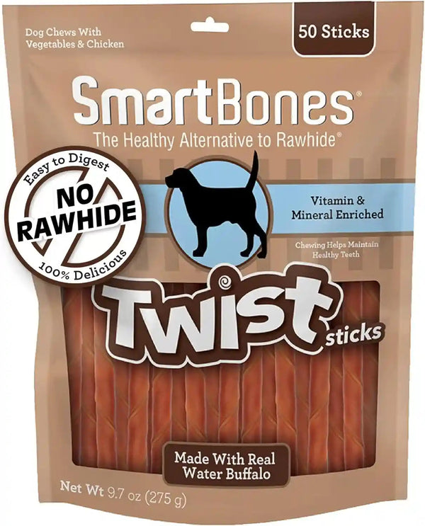 Smartbones Smart Twist Sticks, Rawhide Free Dog Chew Sticks, Made with Real Chicken, 50 Sticks , 9.7 Ounce (Pack of 1)22