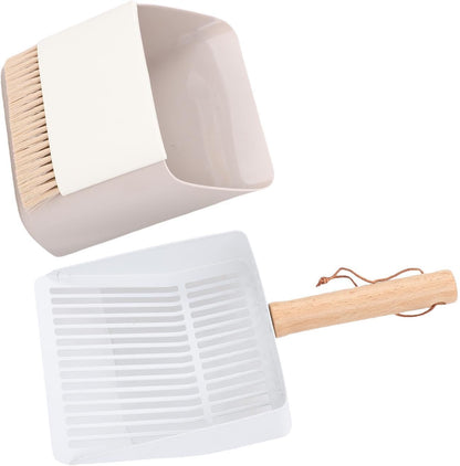Haofy Cat Litter Scoop Set,Wooden Handle Kitty Litter Scooper with Cleaning Brush and Dustpan for Home Gardening Beach6